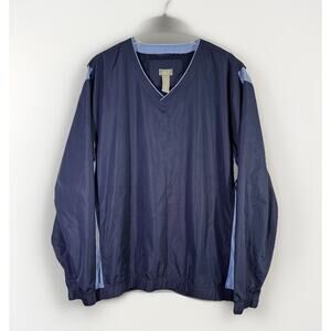 Izod XFG Windbreaker Pullover - Men 2XL - Blue VNeck - Golf